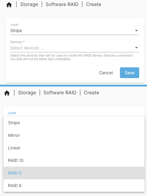Création d'un RAID dans OpenMediaVault Création d'un RAID dans OpenMediaVault
